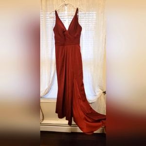 Beautiful rich burgundy long dress.